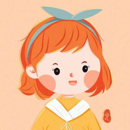 圆圆脸蛋超可爱的手绘小女孩插画头像图片，能让一个女孩成长的从来不是什么鸡汤