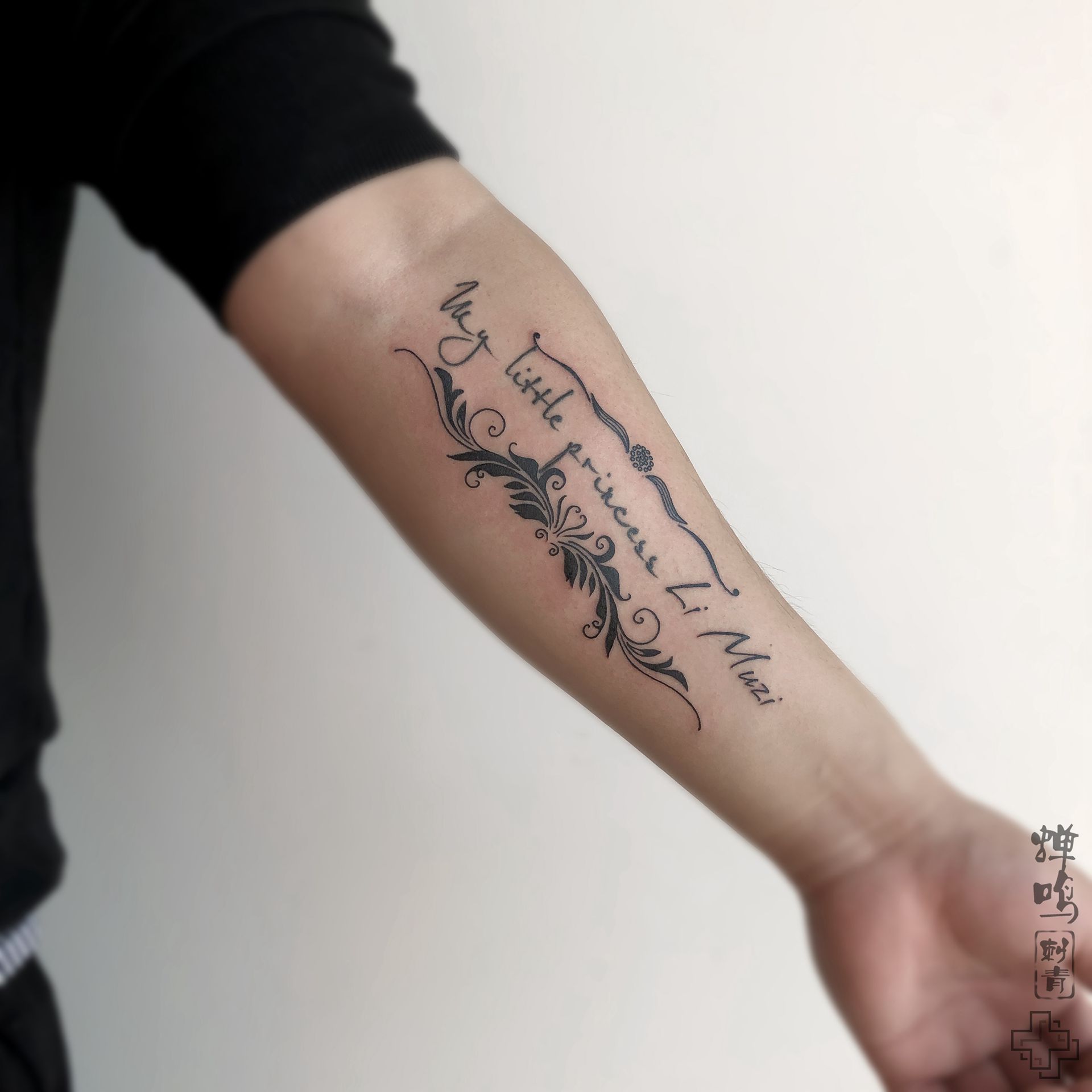 男生手臂字符，字母纹身图案图片第1张图片