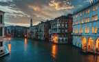 威尼斯大运河，意大利威尼斯大运河，城市，建筑，灯火等高清壁纸图片组图2