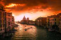 威尼斯大运河，意大利威尼斯大运河，城市，建筑，灯火等高清壁纸图片