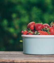 草莓摄影，新鲜采摘下来装在碗里，桶里的草莓静物摄影图片组图4