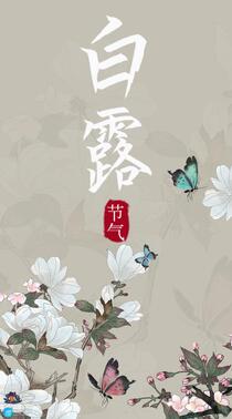 蝶舞花间，渔舟山水，白鹤祥瑞，唯美中国风，中国画主题白露节气手机壁纸组图5