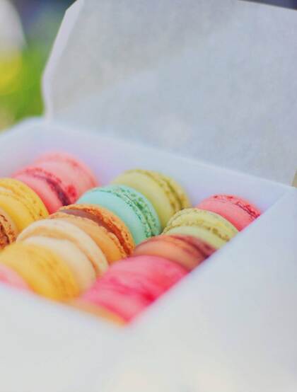 法式小甜点，可爱好看又美味的马卡龙高清图片彩色小圆饼