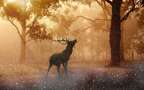 森林中的鹿，小鹿，梅花鹿唯美高清动物摄影美图壁纸组图1