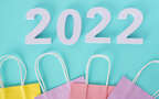 2022立体积木文字壁纸，蓝色背景，闹钟，放大镜，海星，简约2022图片组图6