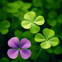 带给你好运的四叶草唯美图片，有见过紫色的四叶草吗？