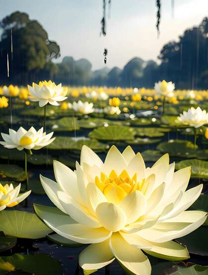 好运莲莲，池塘里的盛开的美丽莲花各种角度拍摄超美图片
