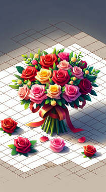 一束美丽的玫瑰花创意设计美图手机壁纸图片