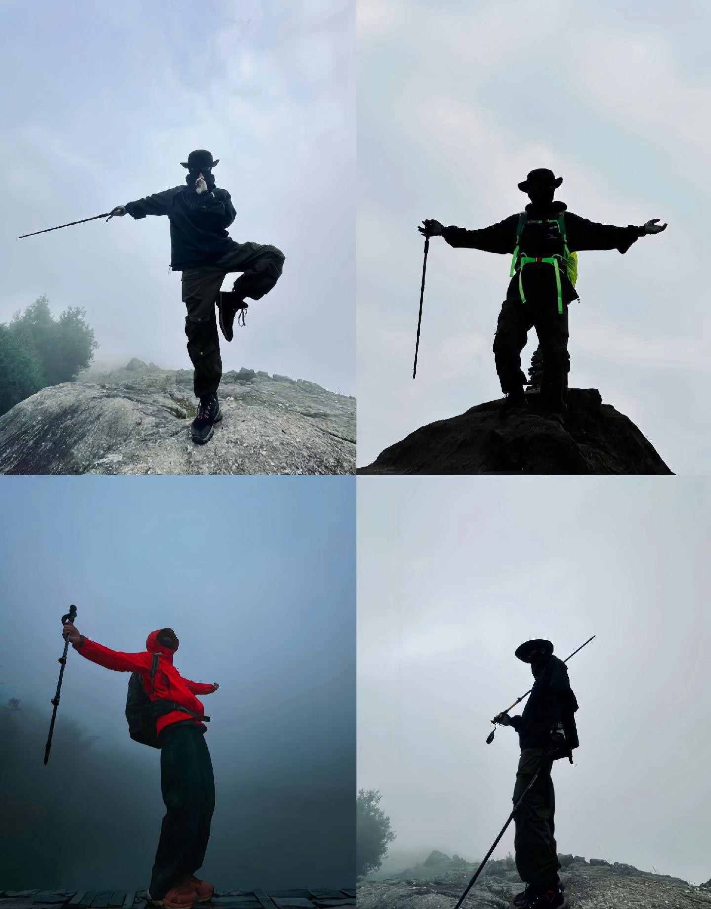 当代年轻人爬山的拍照姿势，怎样拍出又酷又飒又好看的爬山拍照姿势摄影图集套图2
