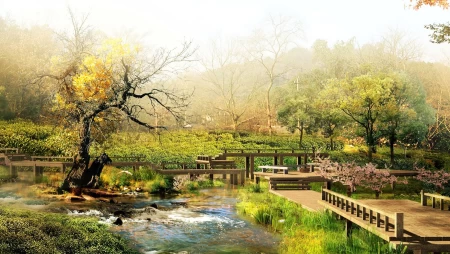 小桥流水人家风景