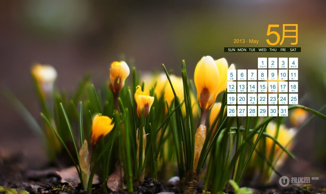 2013年5月日历背景精选组图