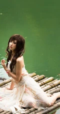 湖心 山谷 竹排 清灵优美画面