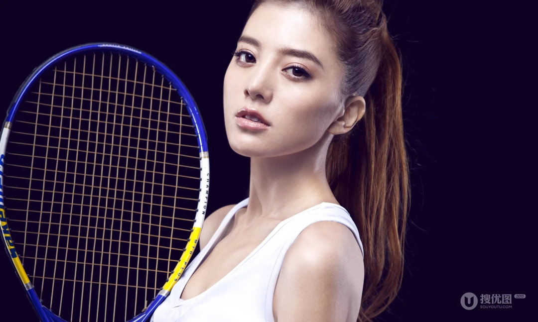 高清美女网球桌面背景图片