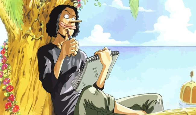 海贼王-海滩边的长鼻子人物