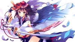 动漫图片_拿武士刀的动漫女孩（18P）