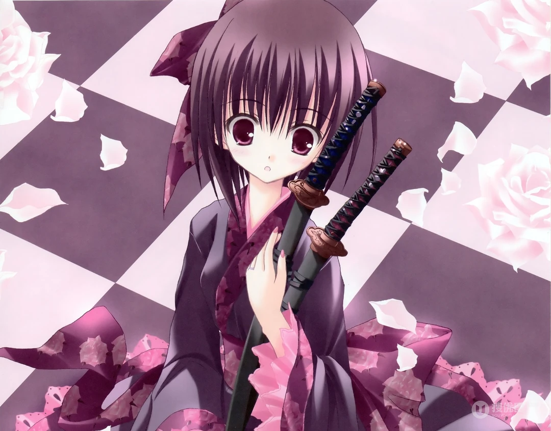 动漫图片_拿武士刀的动漫女孩（18P）