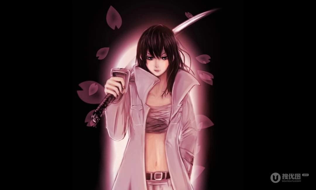 动漫图片_拿武士刀的动漫女孩（18P）