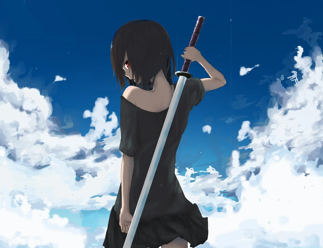 动漫图片_拿武士刀的动漫女孩（18P）