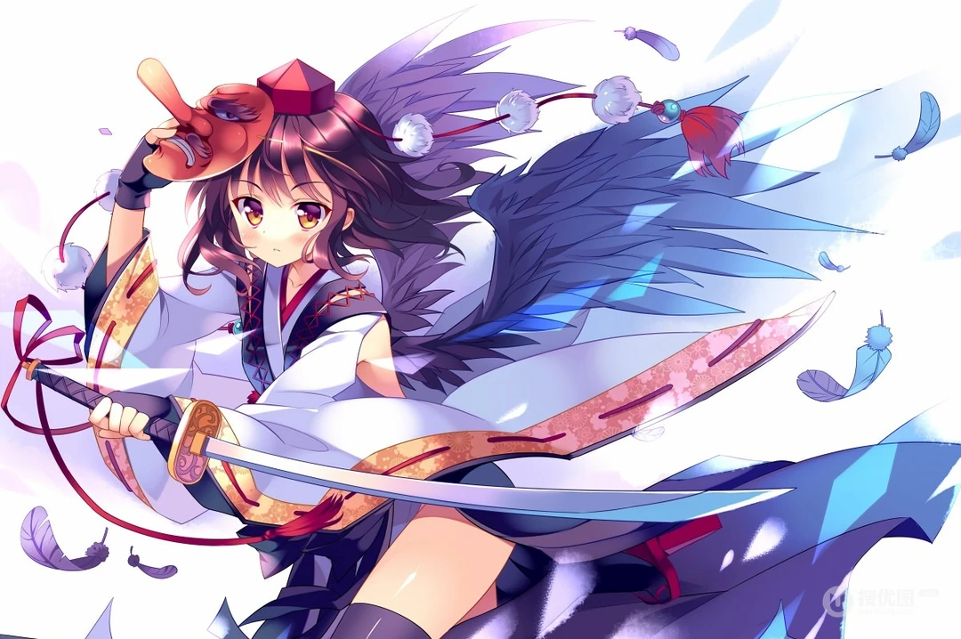 动漫图片_拿武士刀的动漫女孩（18P）
