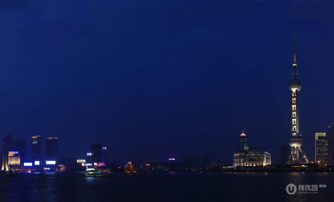上海夜景壁纸，静籁寂静的夜
