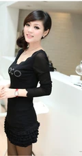 时尚女生与黑色连衣短裙