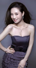 汤晓菲低领连衣裙写真