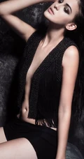 欧美紧身简约女生写真 黑色气质