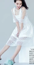 清新优雅刘诗诗时尚封面写真。