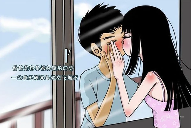 校园爱情意境插画图片&mdash;难忘的青涩爱恋