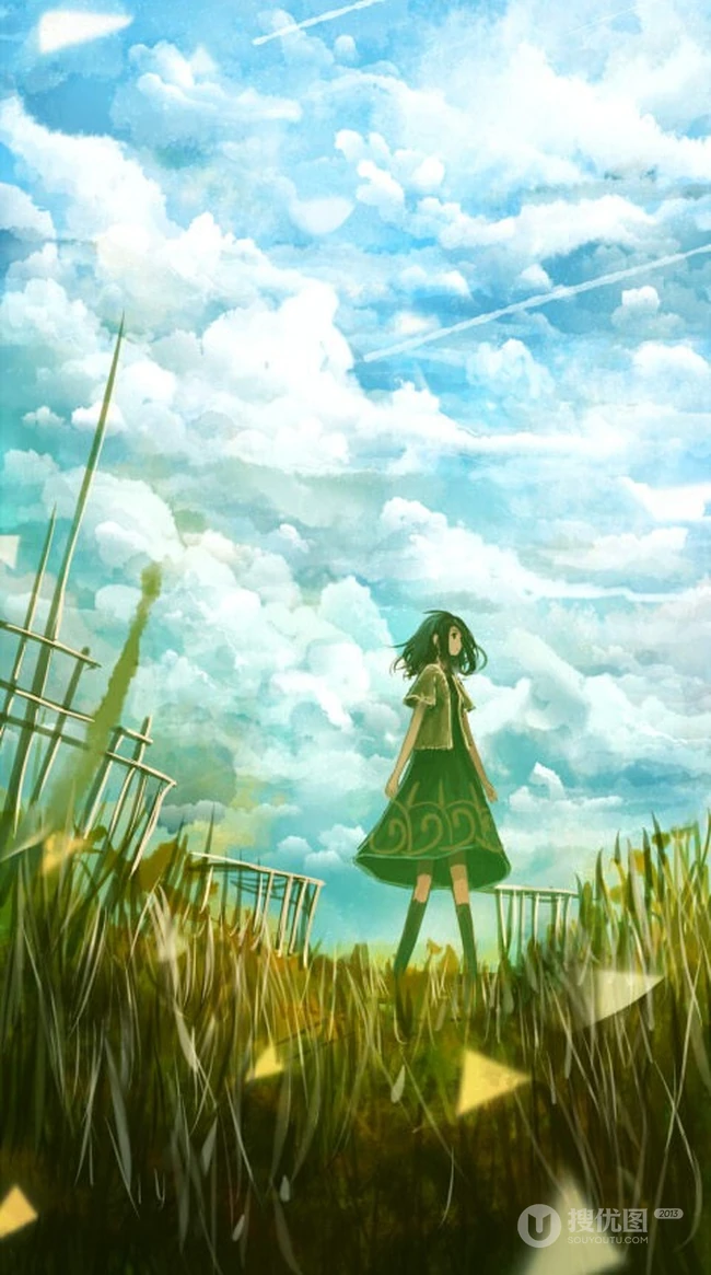 大自然插画图片&mdash;穿插于大自然中的女孩美图