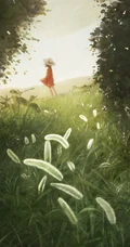 大自然插画图片&mdash;穿插于大自然中的女孩美图