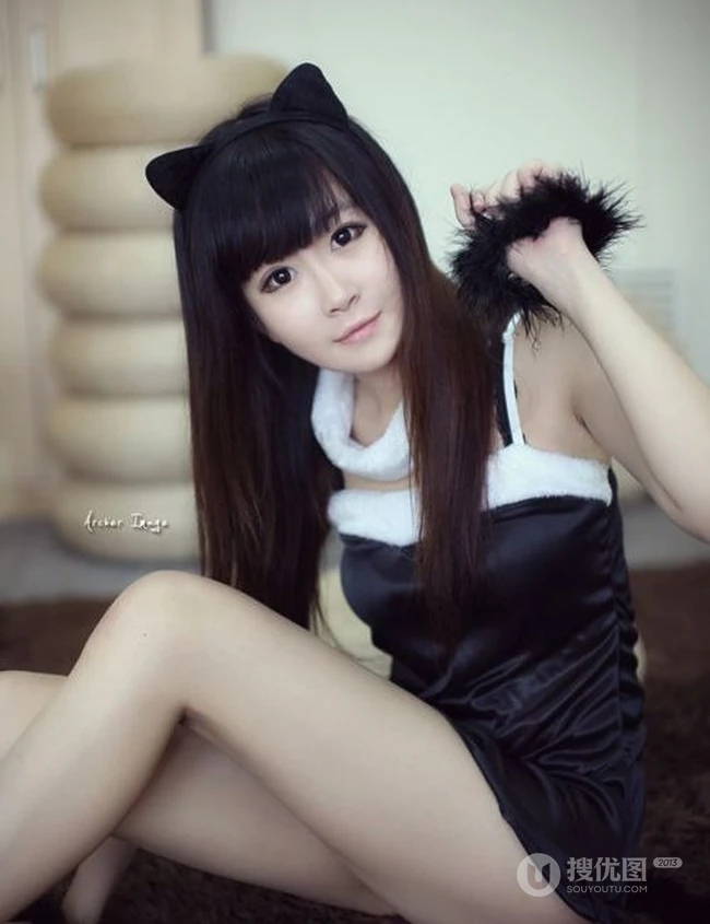 可爱猫女图片，黑猫少女写真萌图集