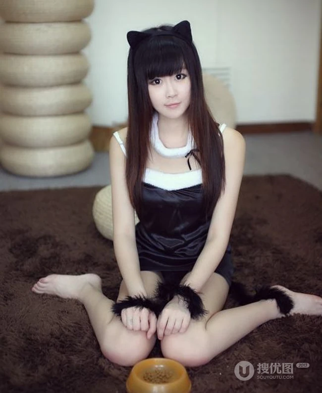 可爱猫女图片，黑猫少女写真萌图集