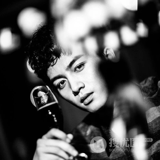 陈晓图片_红酒男人陈晓黑白图片写真