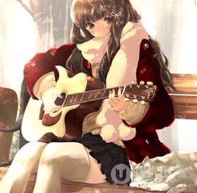 二次元吉他少女图片_那些喜欢音乐的少女们