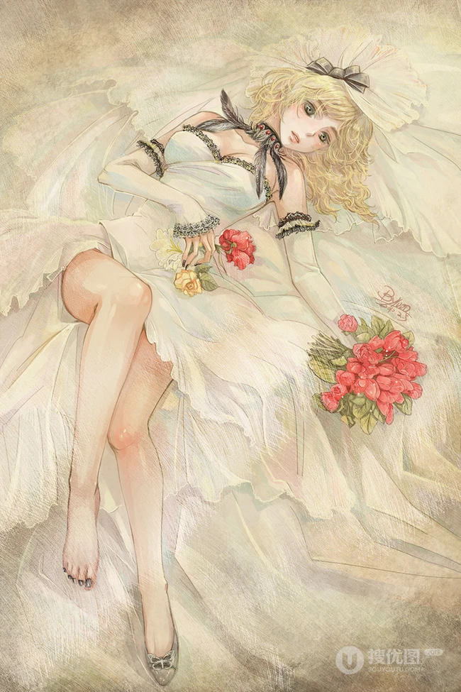 唯美动漫女孩插画背景美图23P 第19张