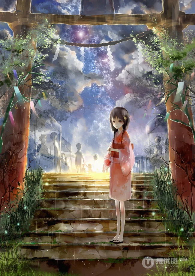唯美动漫女孩插画背景美图23P 第1张
