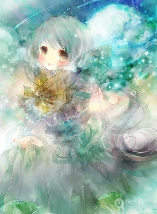 唯美动漫女孩插画背景美图23P 第13张
