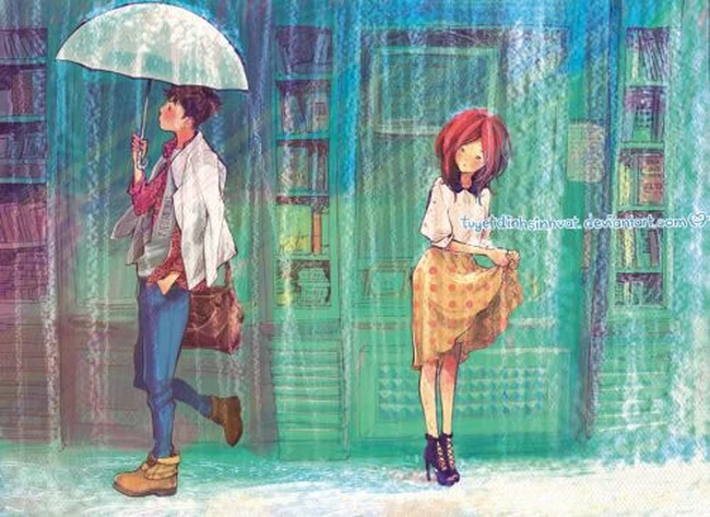 情侣插画图片