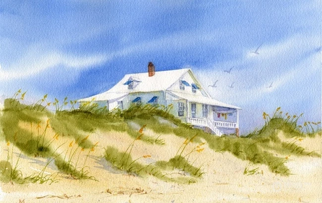 田园风水彩画背景图片&mdash;Mary Ellen Golden作品 第13张