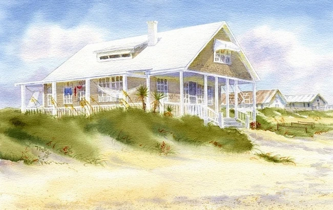 田园风水彩画背景图片&mdash;Mary Ellen Golden作品 第6张