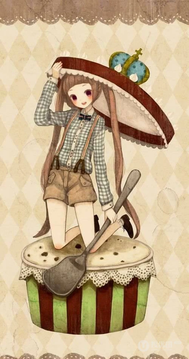 卡哇伊的可爱女生背景插画 第7张