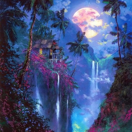 这是一次梦幻场景的邂逅，森系梦幻背景图片