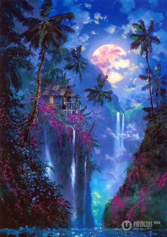 这是一次梦幻场景的邂逅，森系梦幻背景图片 第1张