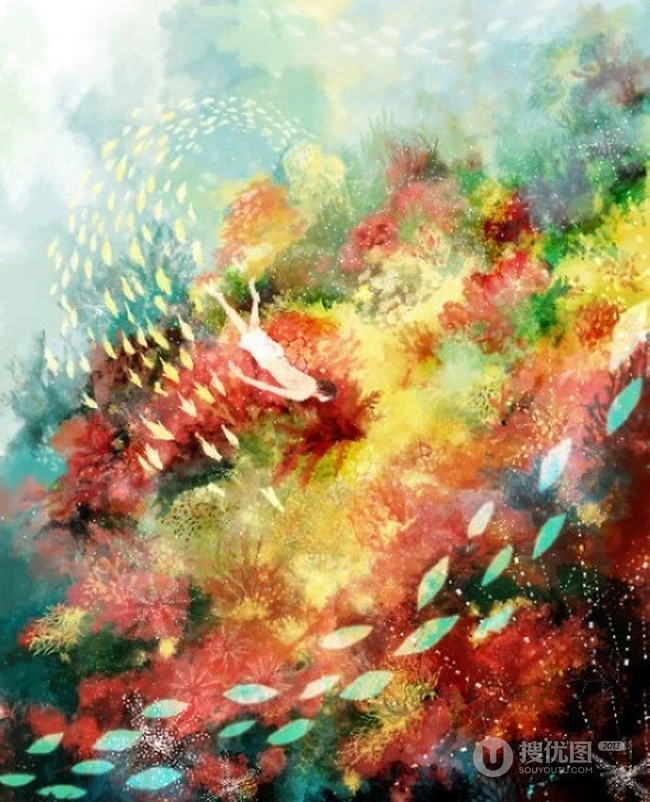 唯美插画_如梦亦如幻的背景图 第5张