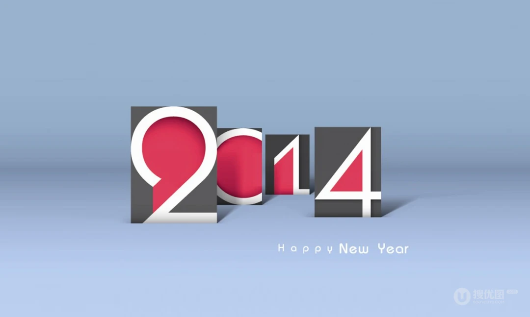 HAPPY2014文字桌面高清壁纸