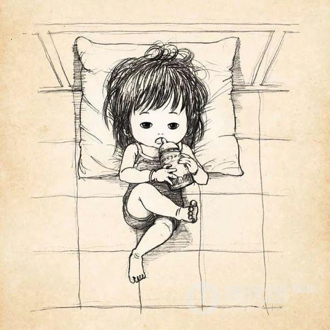 妈妈的小棉袄-唯美可爱插画背景图 第12张