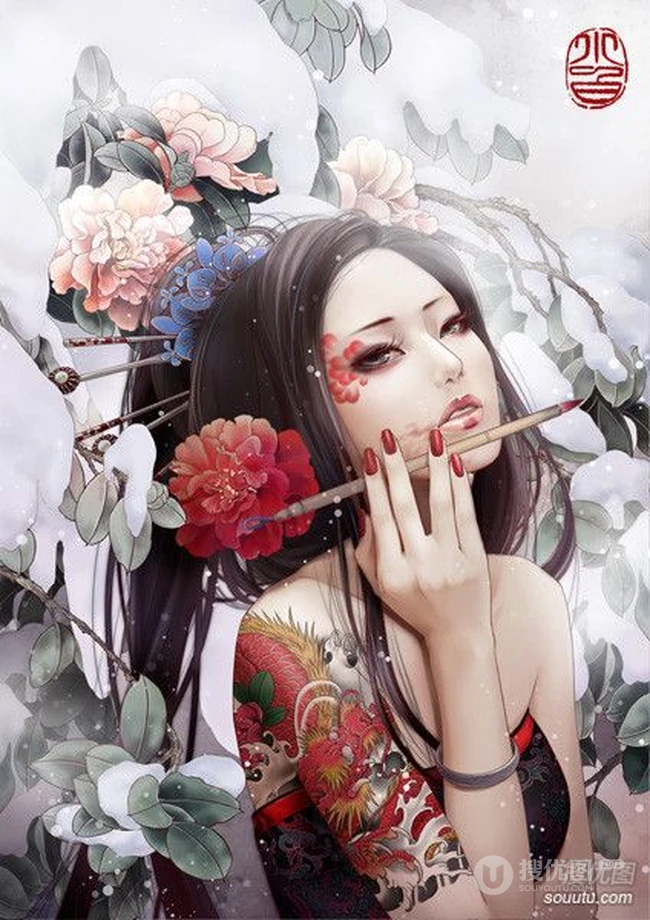 万花丛中一点红，回睦一笑百媚生，古典美人 美不胜收！！