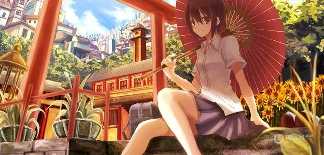 遮风挡雨~撑伞女孩动漫美图