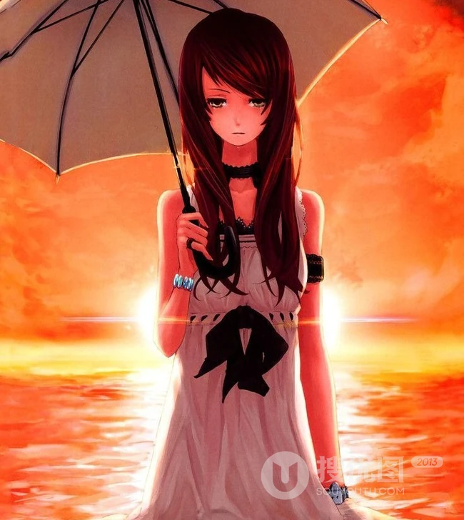 遮风挡雨~撑伞女孩动漫美图